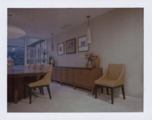 cabinetry and dining chairs in a dining room