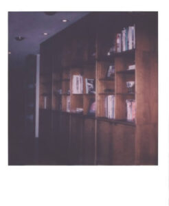 a brown bookcase