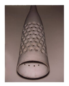 a cylindrical, textured lighting fixture