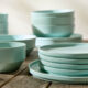 modern melamine outdoor dinnerware turquoise