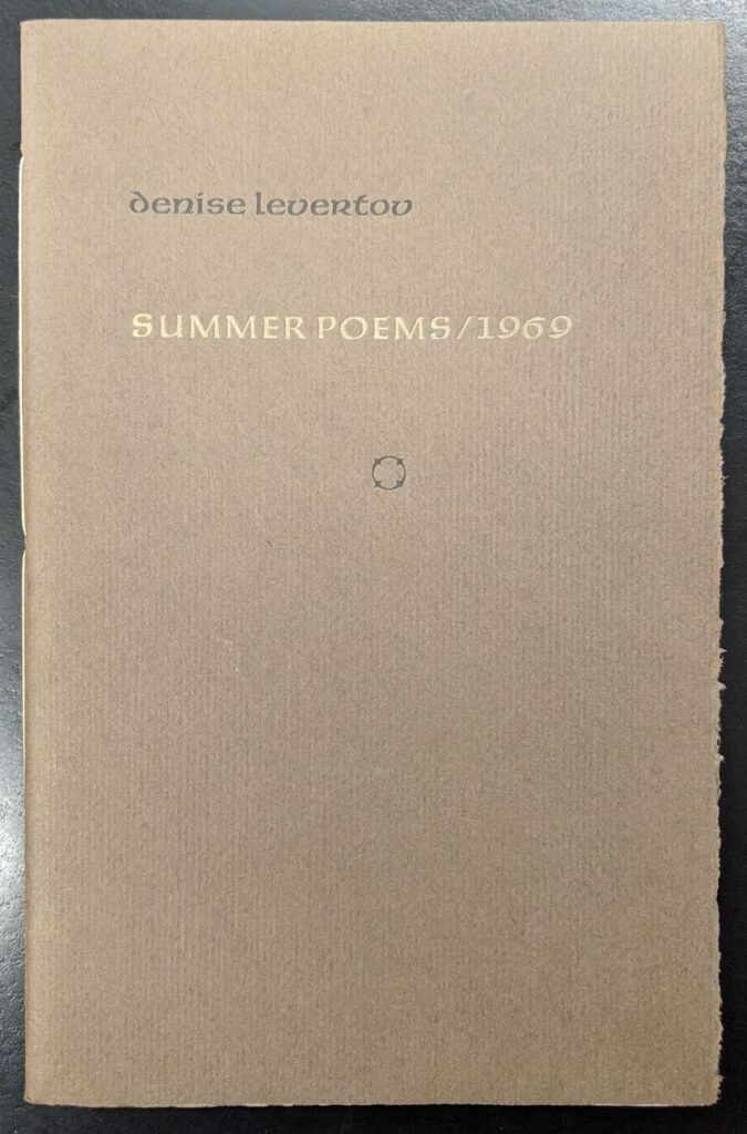 Summer Poems 1969 Levertov signed first edition