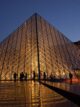 Louvre pyramid at night