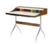 writing desk with colorful compartments