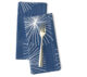 abstract dandelion cloth napkin navy blue