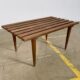 Walnut slatted MCM vintage coffee table