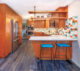 full view of retrograded kitchen in Michigan with colorful backsplash tile