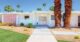 pink breeze block in Palm Springs home exterior