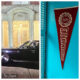 scene from Animal House and the school's pennant in atomic era AirBnb house