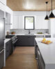 black and white sleek modern MCM kitchen