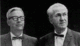 a black and white photo of brothers William keck and Geroge keck